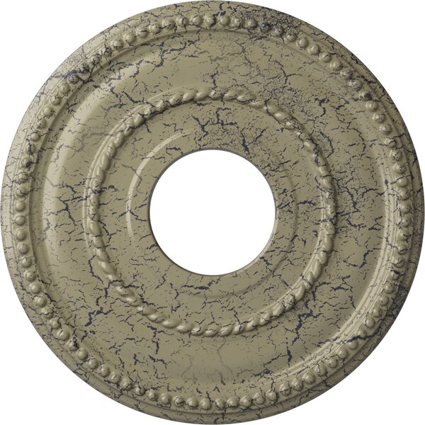 Ekena Millwork Valeriano Medallion (Canopies up to 6 1/4"), 12 1/8"OD x 3 5/8"ID x 3/4"P, Castle Stone Crackle CM12VACSC - main